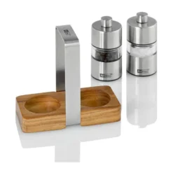 AdhocPfeffer- und Salzmühle Menage 3-tlg. Minimill silber