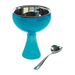 AlessiEisbecher mit Löffel blau Big Love