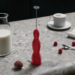 AlessiMilchaufschäumer Pulcina rot