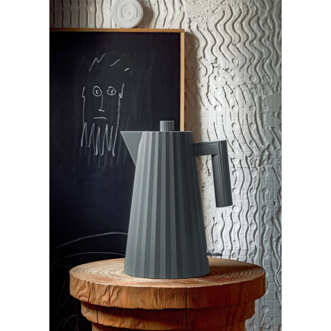 AlessiWasserkocher 1,0 l 2400 W Plissé grau