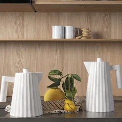 AlessiWasserkocher 1,0 l 2400 W Plissé weiss