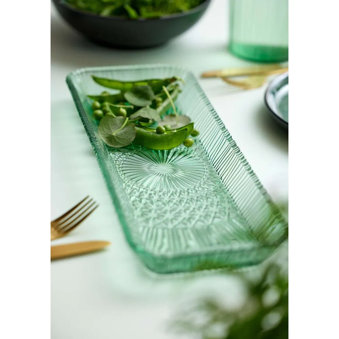 BitzServierplatte 38x14 cm Kusintha grün