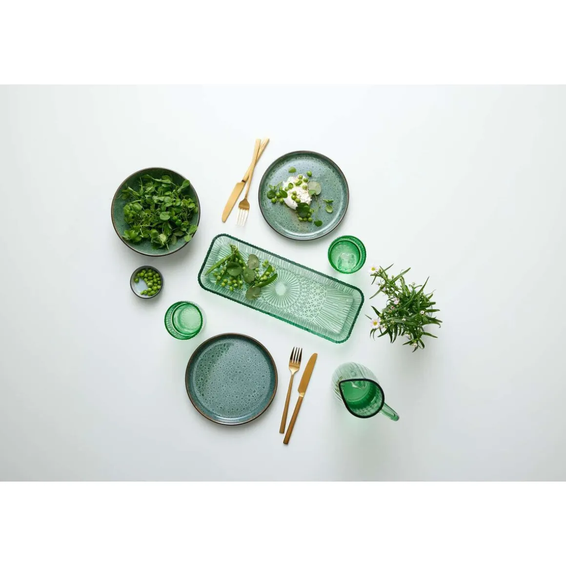 BitzServierplatte 38x14 cm Kusintha grün