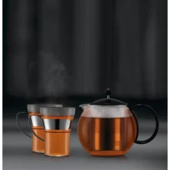 BodumTeebereiter mit Metallsieb 1,0 l Assam schwarz