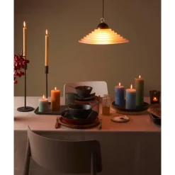 Bolsius4er Pack Stumpenkerze 130/68 Rustik Shine herbstliches orange 35