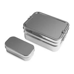 BrotzeitLunchbox 3in1 Edelstahl 18x13,5x8cm