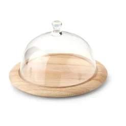 ContinentaKäseglocke 2 tlg. Holz / Glas 26cm