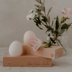 EulenschnittEierbecher Herz 15 cm Buche