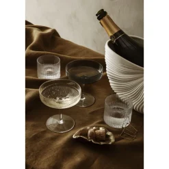 ferm LIVINGChampagnerschale 2er-Set Ripple klar