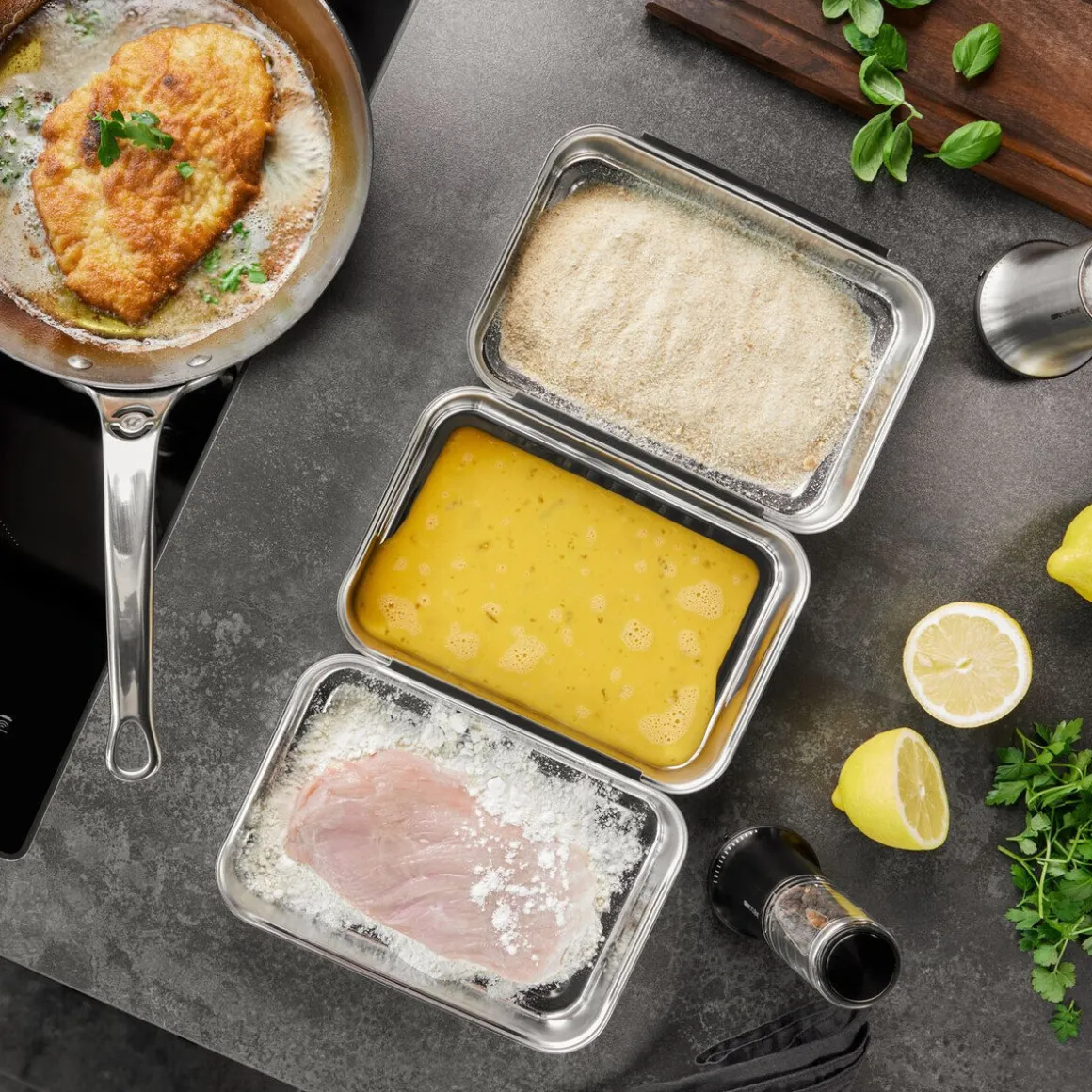 GefuPanier-Set Pando 3-tlg. edelstahl