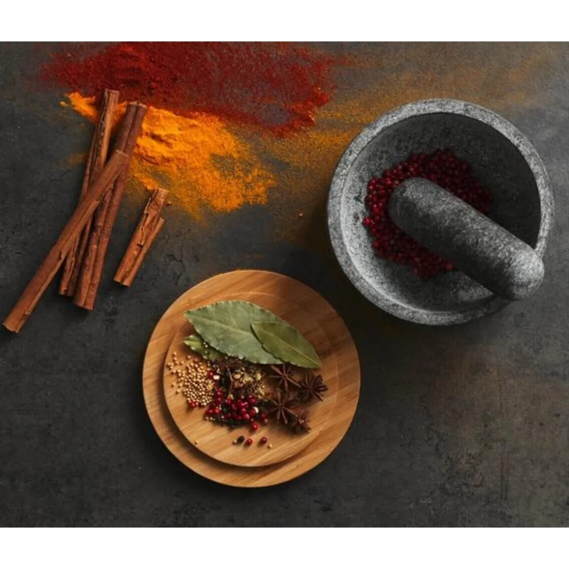 Joseph JosephMörser granit mit Bambusdeckel Dash