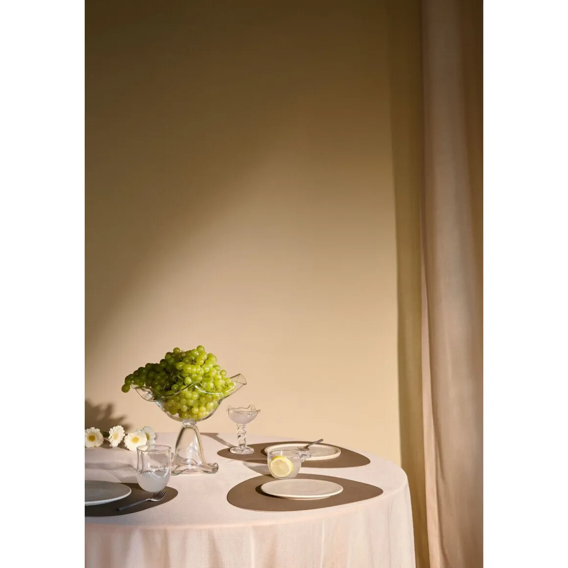 LINDDNATischset L 37x44 cm Curve Nupo flint grey