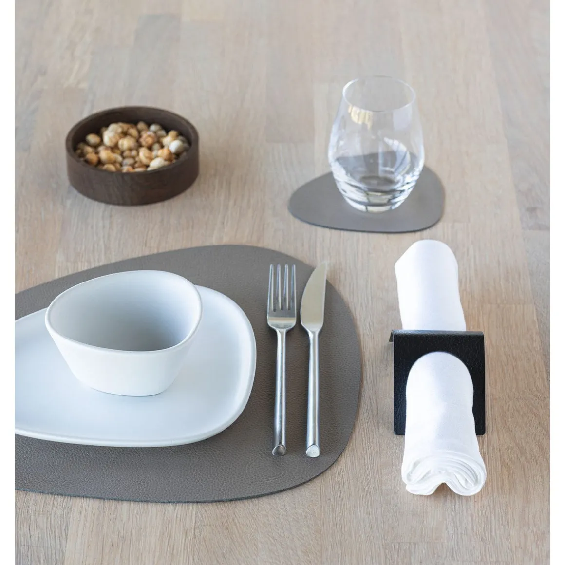 LINDDNATischset M 31x35 cm Curve Serene mole grey