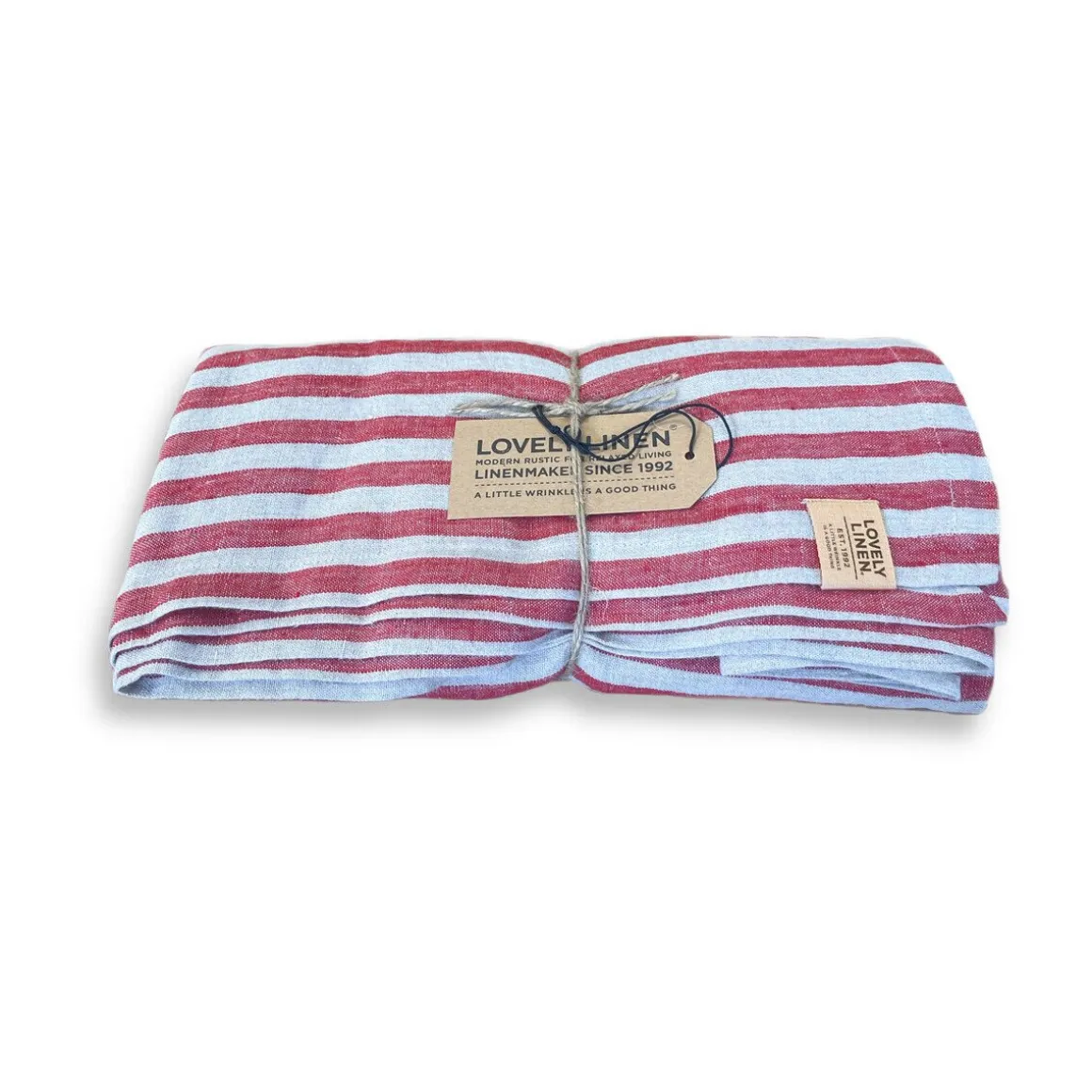 Lovely LinenTischdecke 145x250 cm Misty Edge Real Red