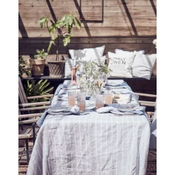 Lovely LinenTischdecke 145x300 cm Misty Stripe Sky