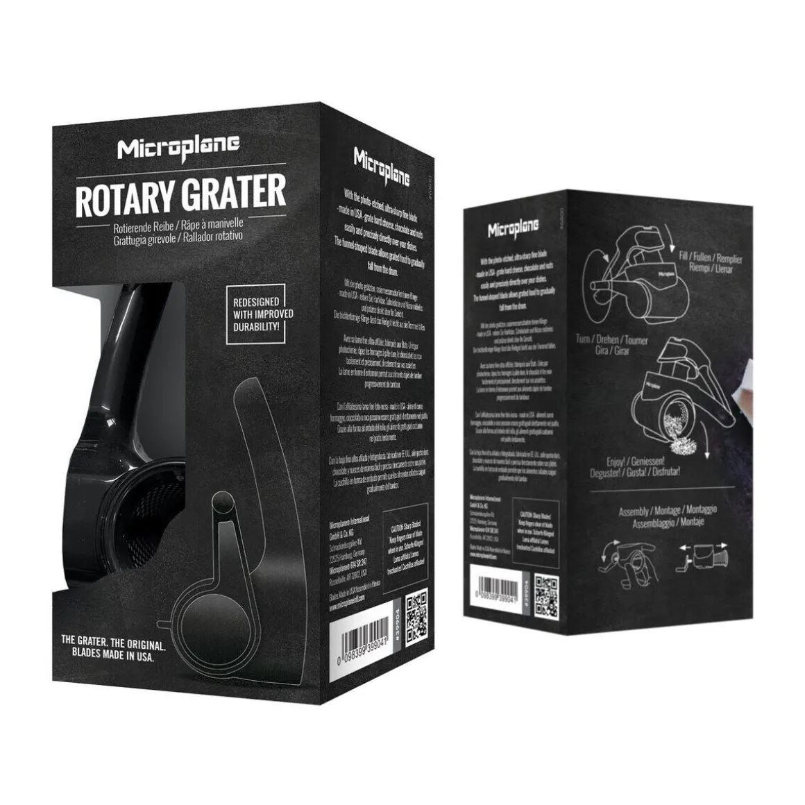 MicroplaneRotierende Reibe 21 cm Speciality schwarz