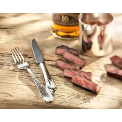 Robbe & BerkingSteakmesser Frozen Black Martelé 925 Sterlingsilber