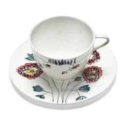SeraxKaffeetasse mit Untere 11 cm Midnight Flowers Anemone Milk Mauve