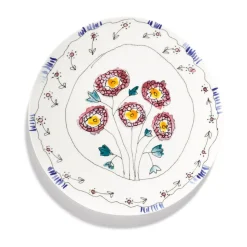 SeraxServierplatte 31 cm Midnight Flowers Anemone Milk Mauve