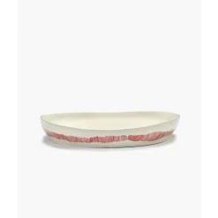 SeraxServierplatte M 36 cm Feast weiß/rote Streifen