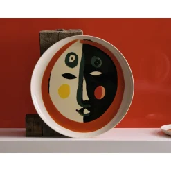 SeraxServierplatte mit Gesicht 1 35 cm Feast bunt