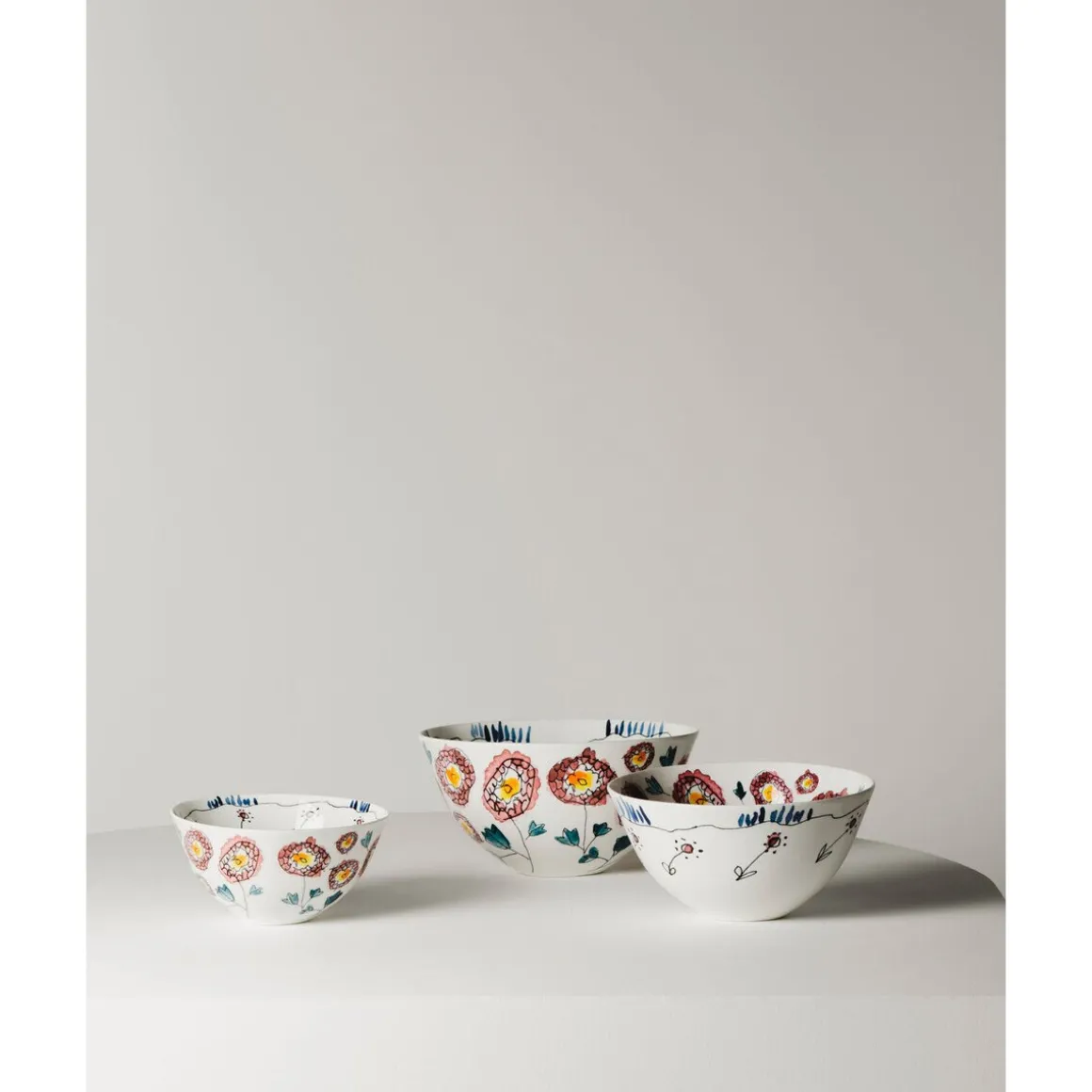 SeraxServierschüssel 22 cm Midnight Flowers Anemone Milk