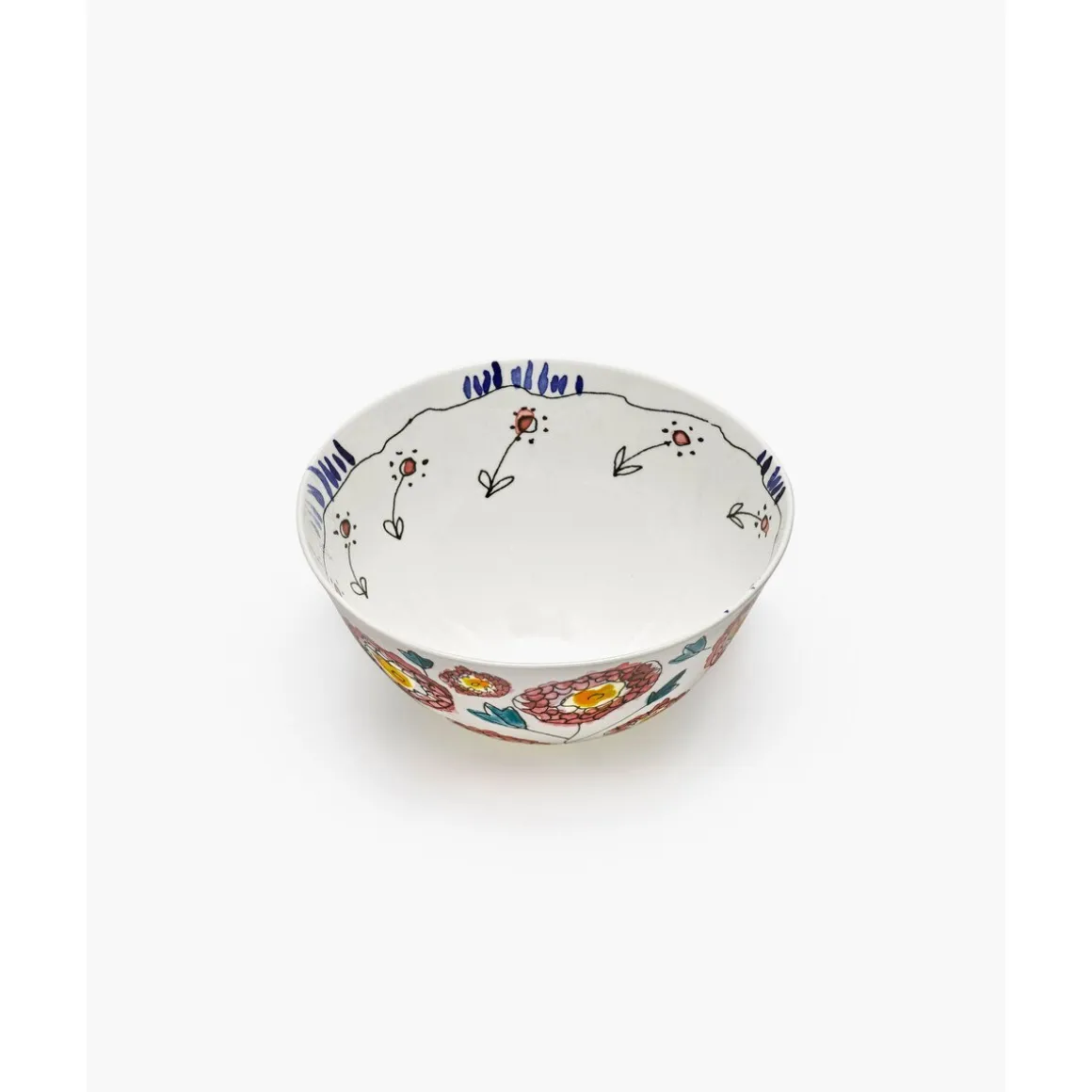 SeraxServierschüssel L 25 cm Midnight Flowers Anemone Milk Mauve