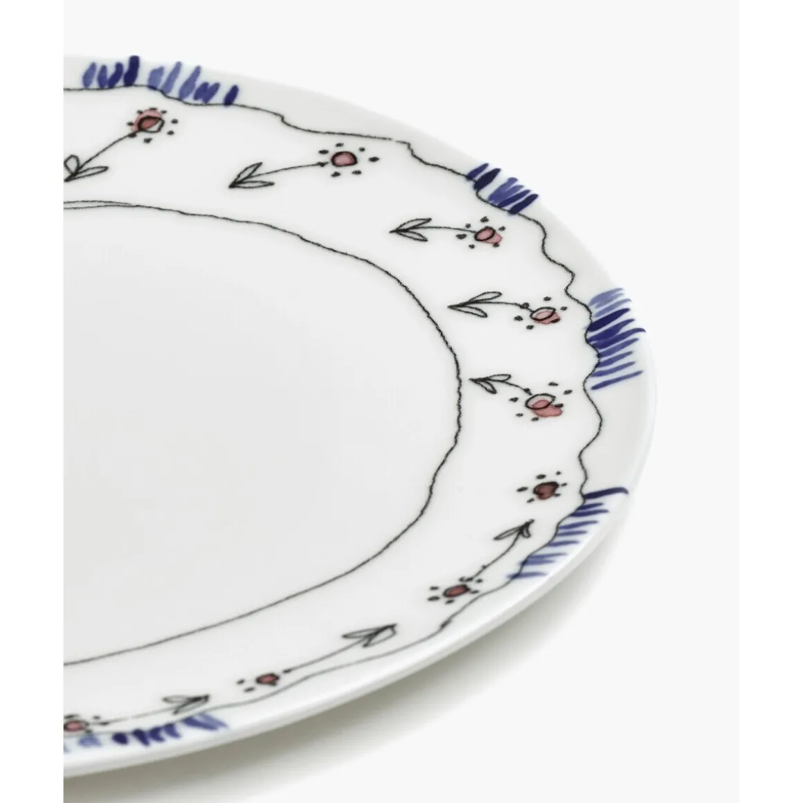 SeraxSpeiseteller 28 cm Midnight Flowers Anemone Milk