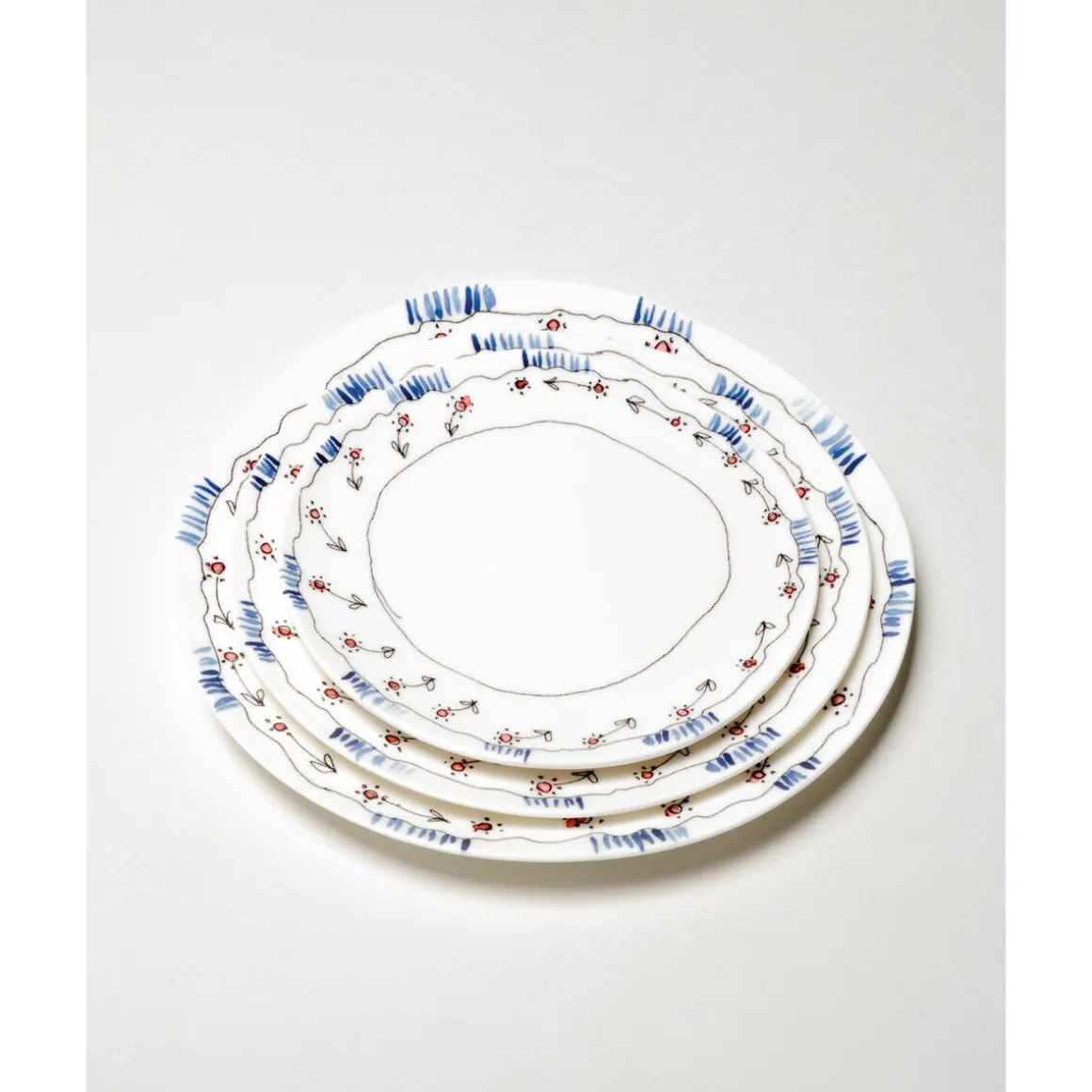 SeraxSpeiseteller 28 cm Midnight Flowers Anemone Milk