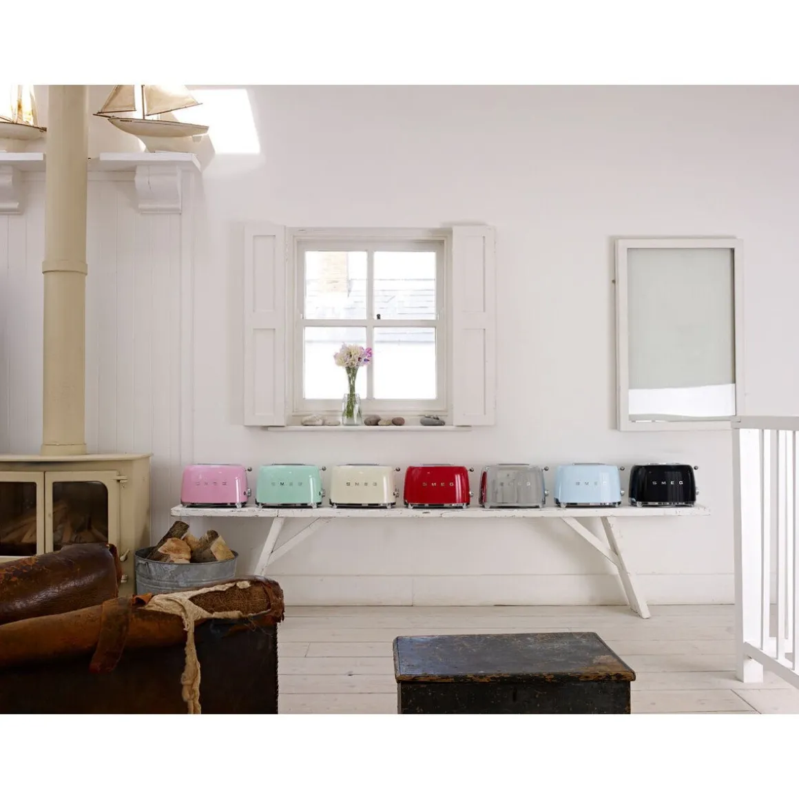 Smeg2-Scheiben-Toaster TSF01 950 W 50's Style rot