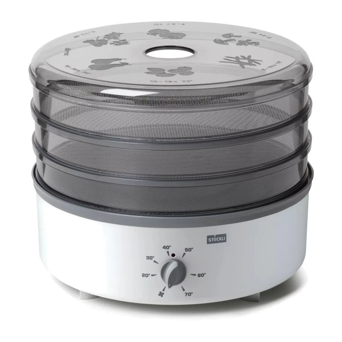 StöckliDörrgerät Dörrex mit 3 Metallgittern 27,5 cm hellgrau