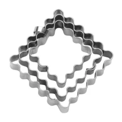 StädterTerrassen-Ausstecher Quadrat gewellt 3er-Set edelstahl